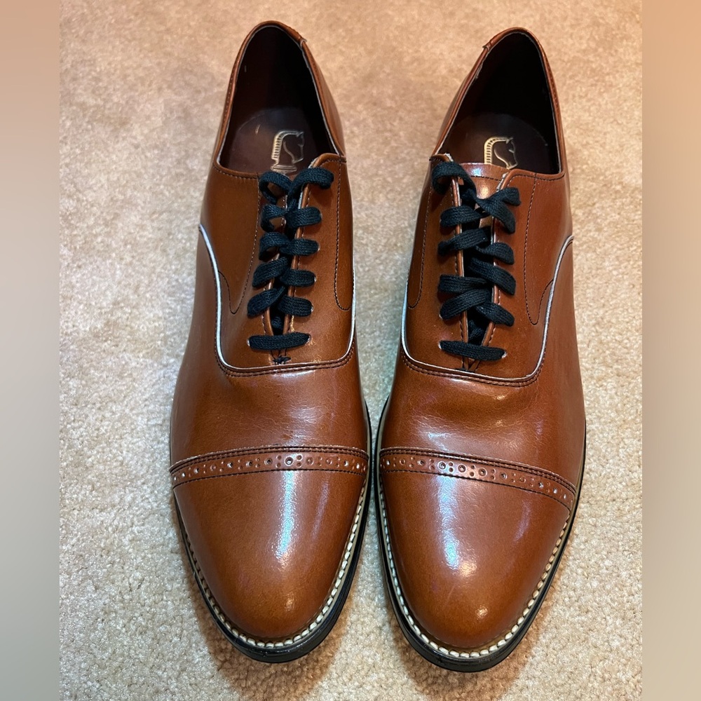 Stacy LTD Classic Caramel Brown Leather Dress Shoes